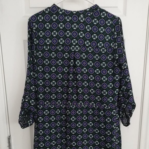 Alya Blue and Green Floral Print High Waisted Dress - Picture 4 of 4